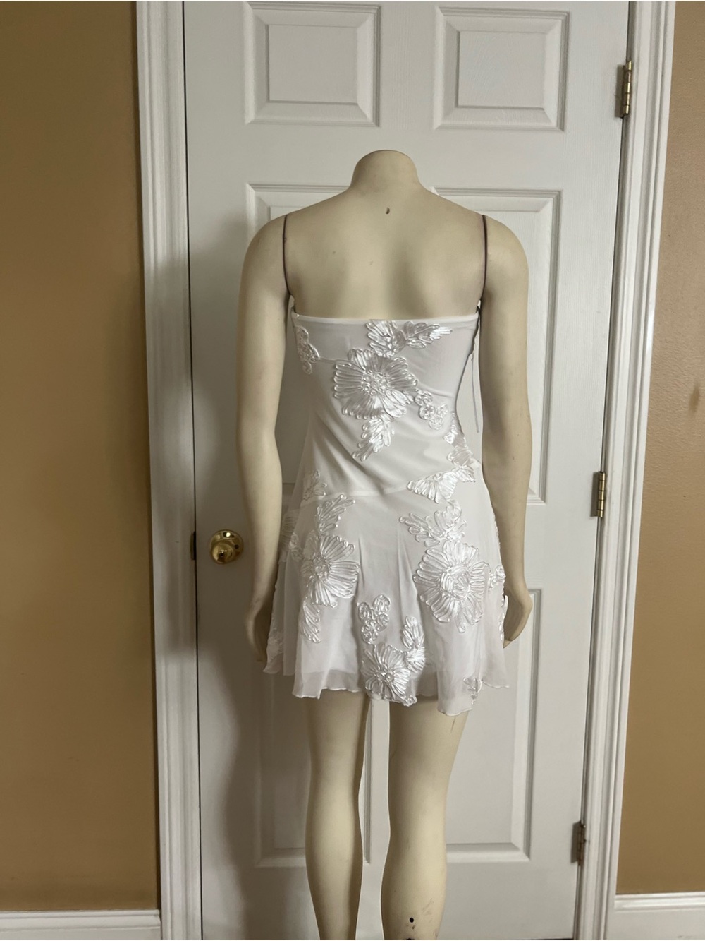 Princess Polly Meadow Of Dreams Strapless Mini Dress White Floral Burnout - Picture 15 of 16